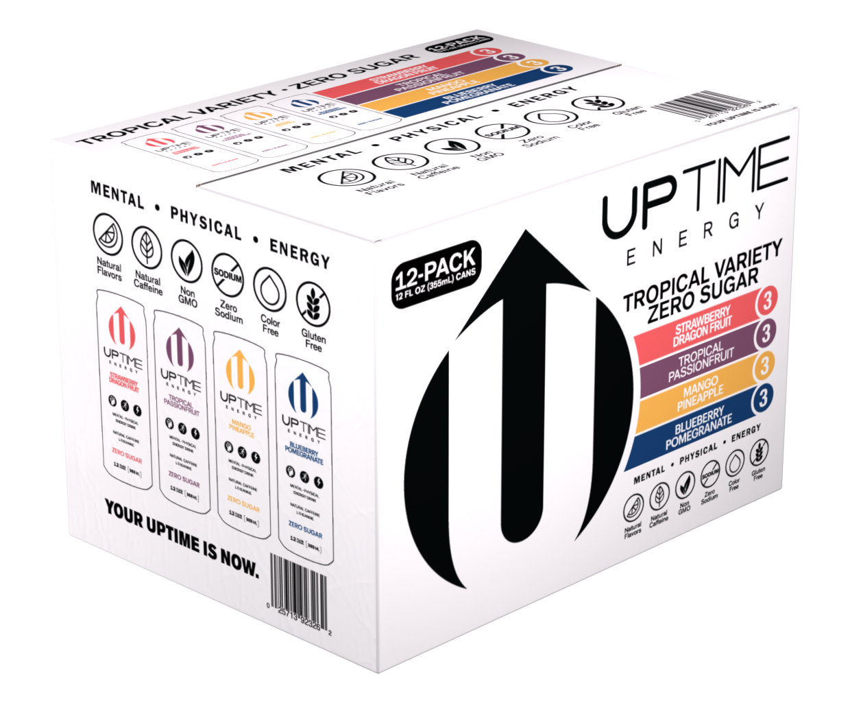 UPTIME TROPICAL VARIETY Zero Sugar 12 Pack