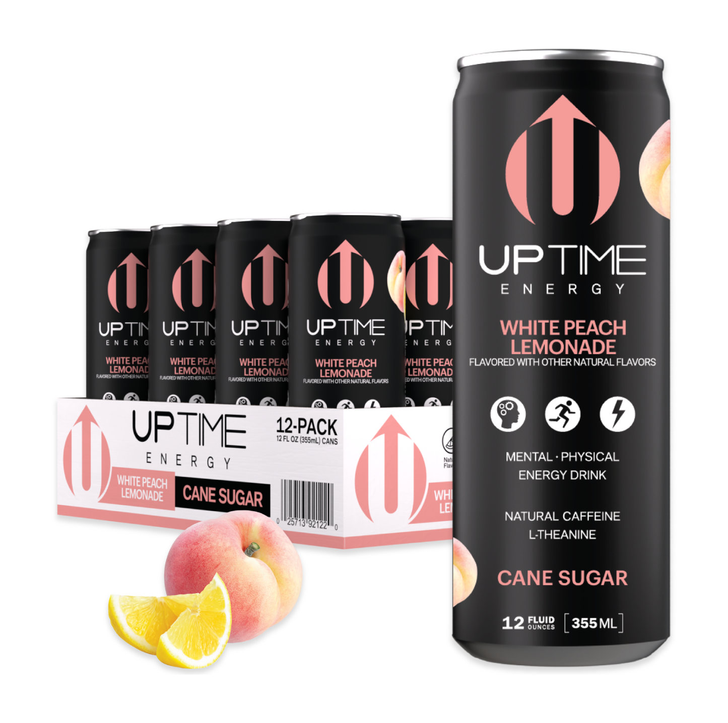 White Peach Lemonade Cane Sugar 12 Pack